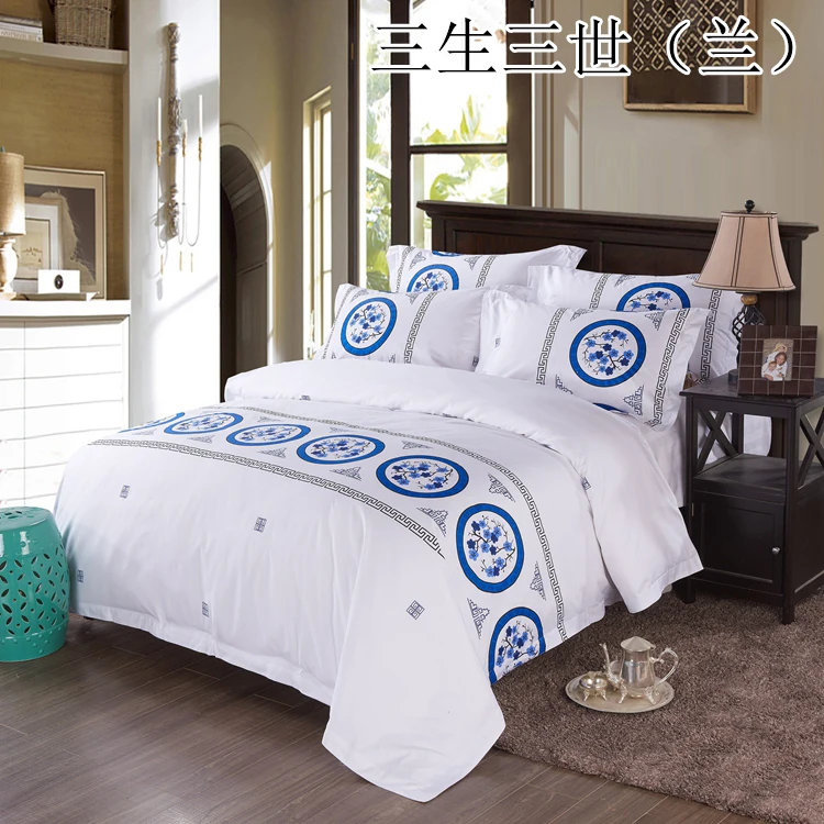 
Factory direct bedding hotel linen simple satin printing new 