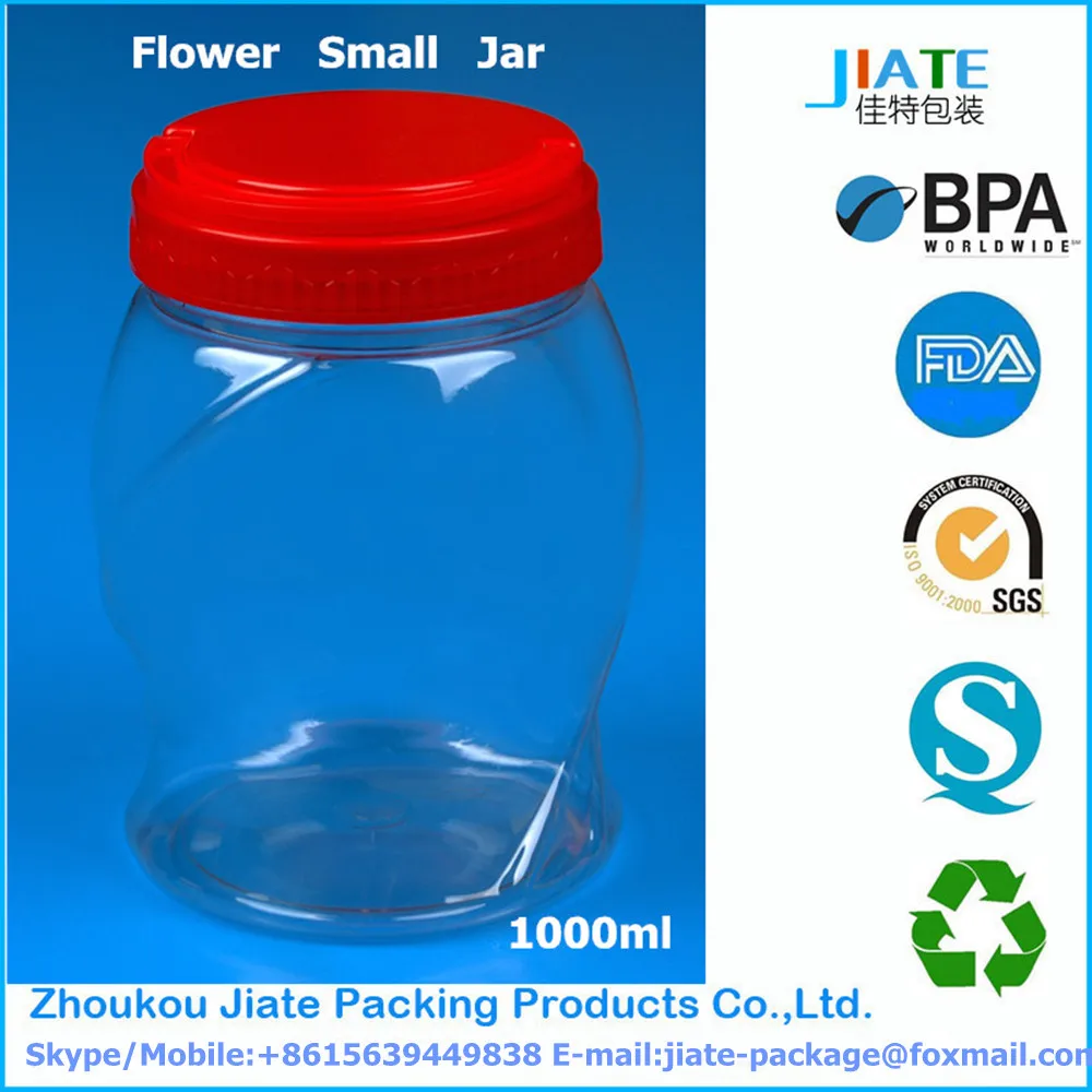 clear Plastic Diamond Candy Jar with Handle Lids