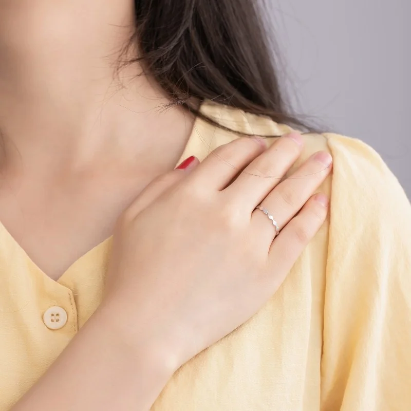 Loftily Jewelry Wholesale Minimalist Jewelry Rhombus s925 Silver Rings Jewelry Women 925 Sterling Silver Fashion Rings