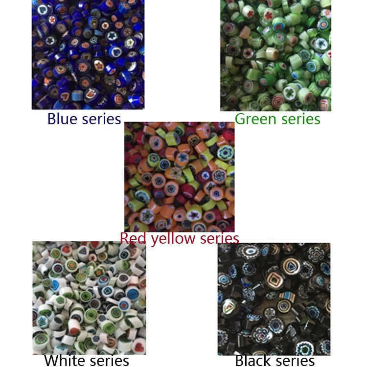 Factory Price Wholesale COE 95 Colorful Millefiori Glass Bead Slices for DIY Glass Jewelry Mosaic Decoration