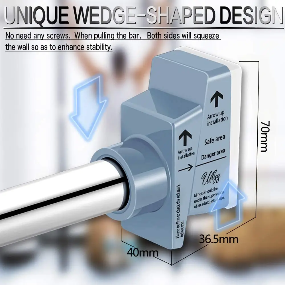 Wellshow Sport Pull up Bar, Door Exercise Bar without Screw Installation, Doorway Pull up Bar with Locking Mechanism Workout Bar