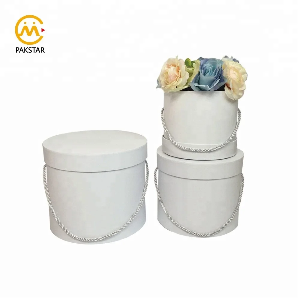 Wholesale custom logo thick bouquet rose preserved flower gift packaging round boxes