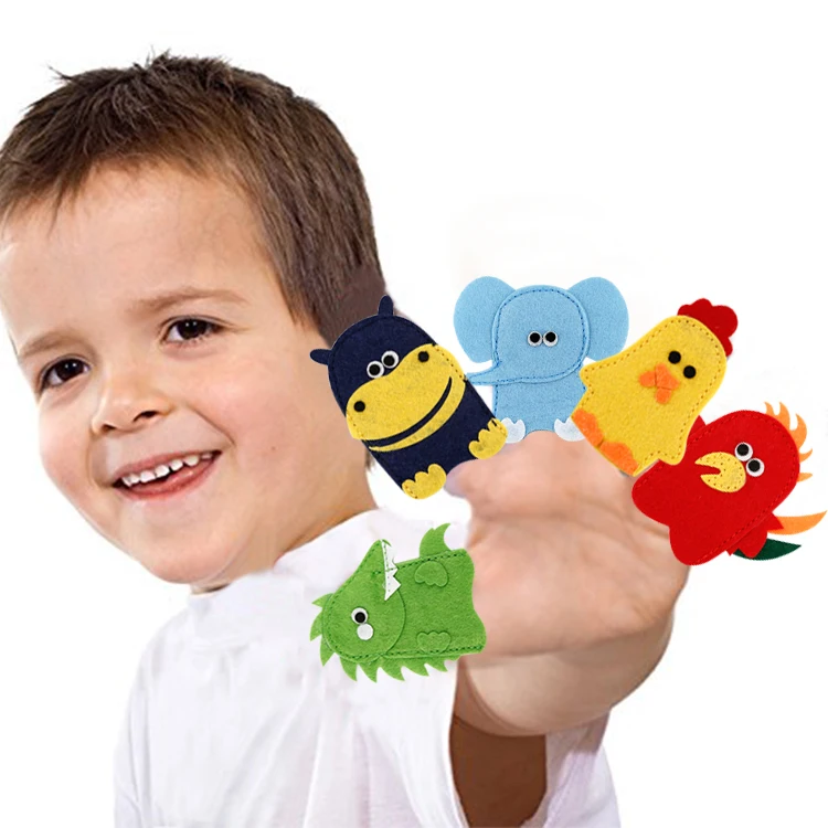 Войлочные Африканские животные, куклы на палец, слон, динозавр, бегемот, попугай, курица, подарок