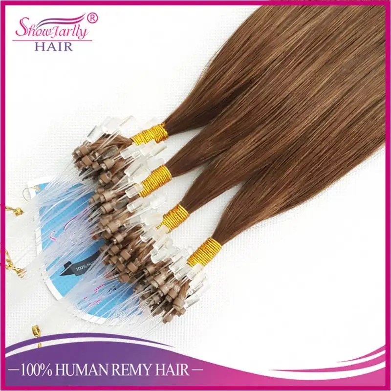 100 кератин наконечником человеческие волосы для наращивания на микро-кольце ссылки волос 30 дюймов Вьетнам микро шарик Пряди человеческих
