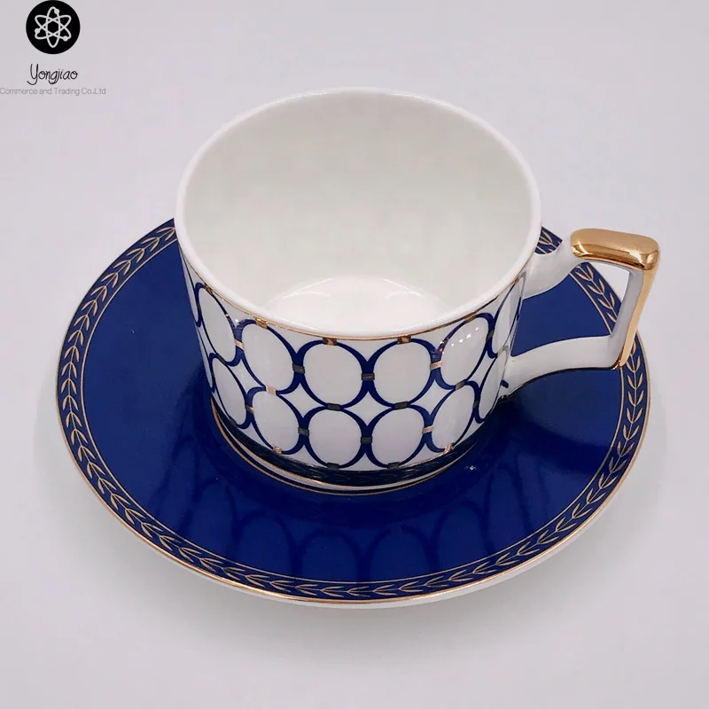 High Quality Turkish Coffee Cups Set of 12 Gold Plated Ceramic Cup And Saucer Arabic Coffee Cups With Gift Box Packing