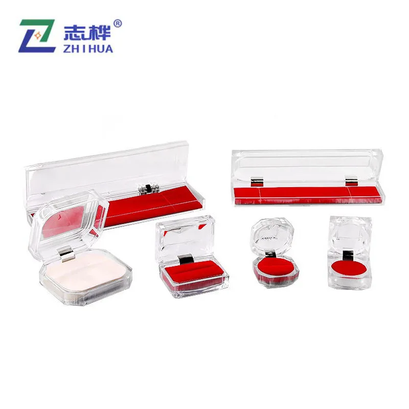 High Quality Square Transparent Ring Earring Packaging Ready to Ship Clear Plastic Jewelry Ring Box