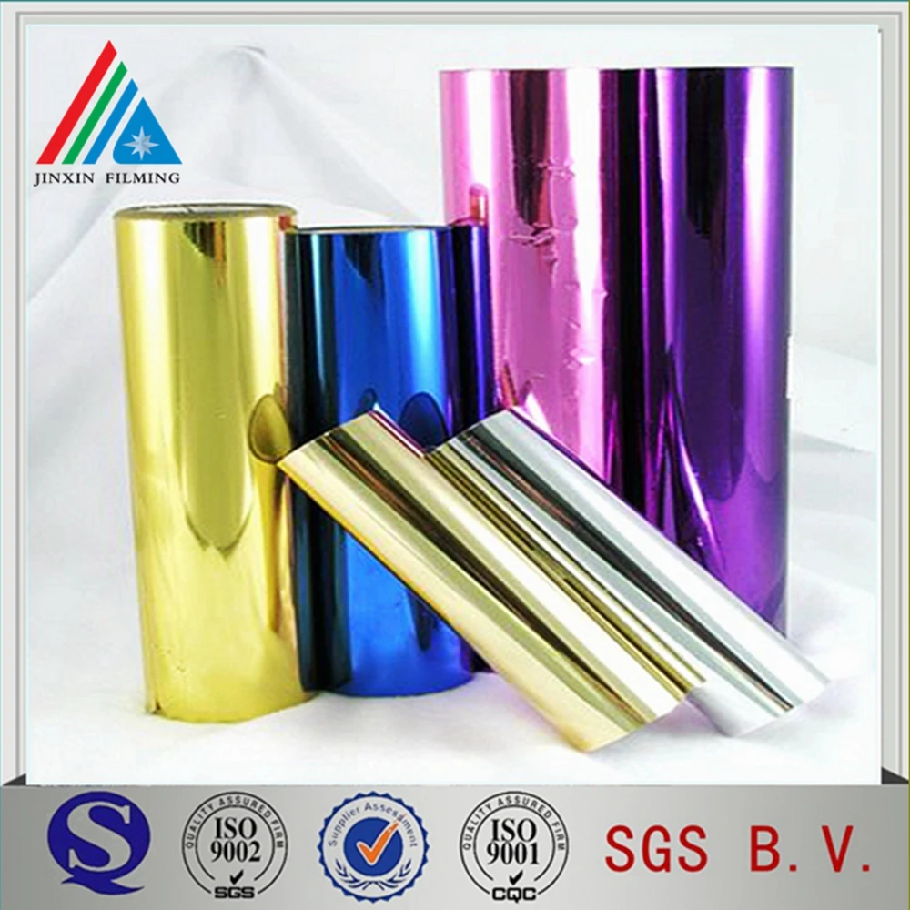 10 mic Gold Metalized PET Film/Colored MPET Film/Colorful Plastic Film