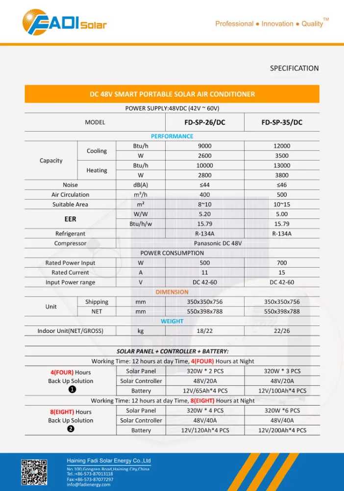 12000BTU 1TON 1.5HP .DC 48V Camping Using Solar Powered Portable Air Conditioner