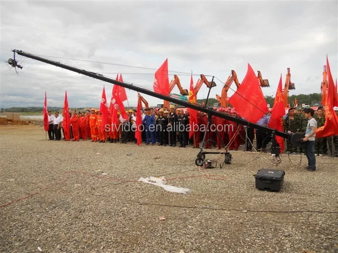 Professional 15meters Jimmy Jib Camera Crane for film/video/wedding/conference/church shooting with 3axis head