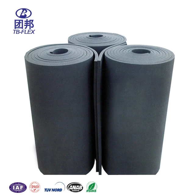 HVAC System Black Rubber Foam Self-Adhesive Thermal Insulation Sheet