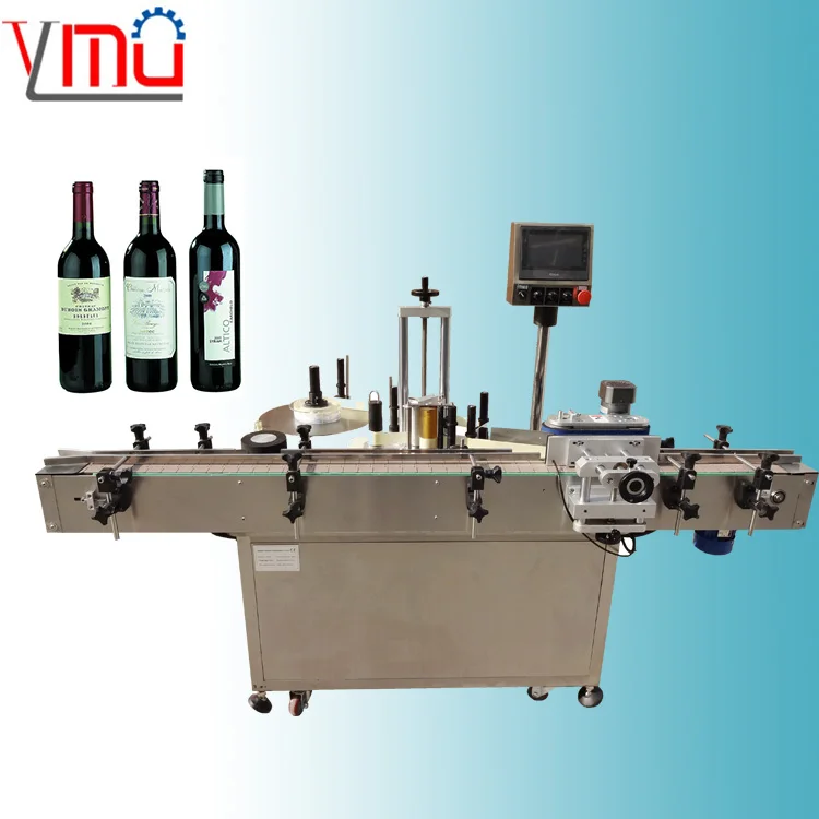 YM510 Auto wrap around sticker labeler applicator beverage round glass plastic bottles labelling machine
