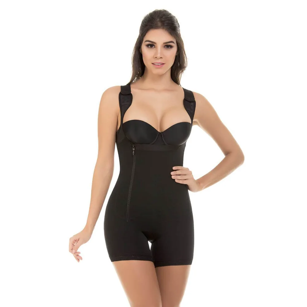 
Fashion Zipper Shapewear Plus Size S-6XL Womens Wide Strap Slimming Body Shaper Black Beige Grey Bodysuit 