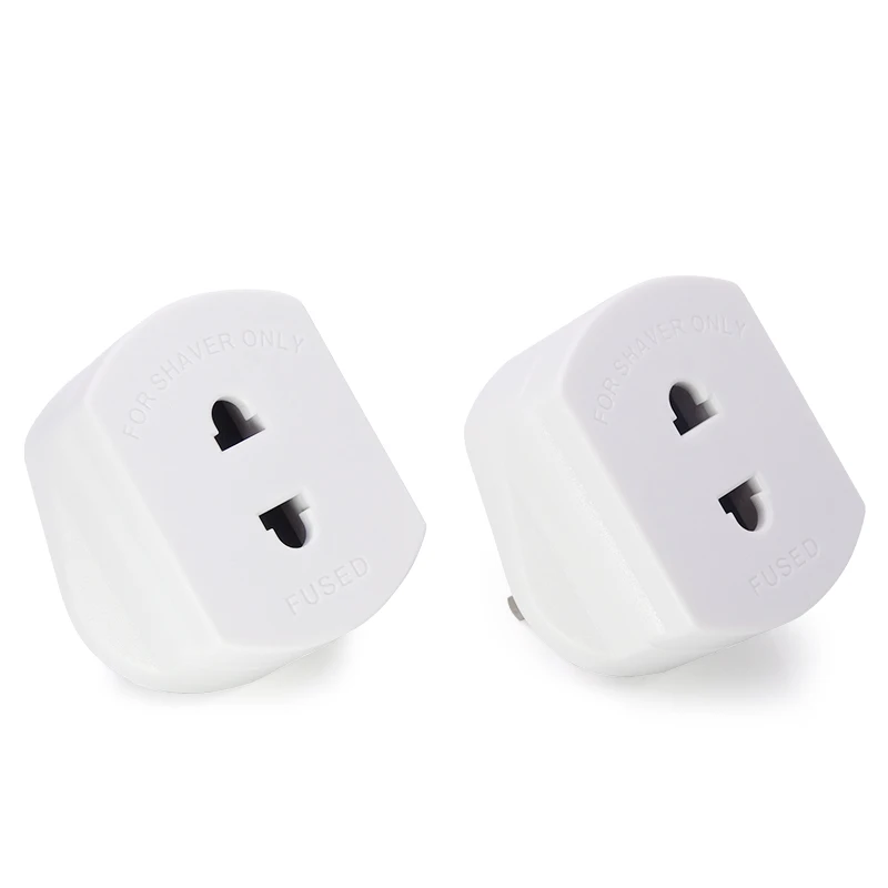 (Goods in stock)shaver only plug euro to UK plug adaptor white fire retardant V0 grade ROHS material