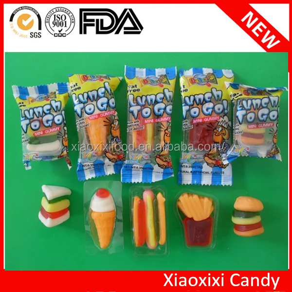 Strawberry flavour Hamburger burger hot dog Pizza Cola gummy sweet candy with HALAL certificate