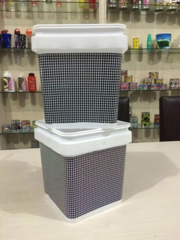 20 L square plastic pail 5 gal bucket for paint and engine oil