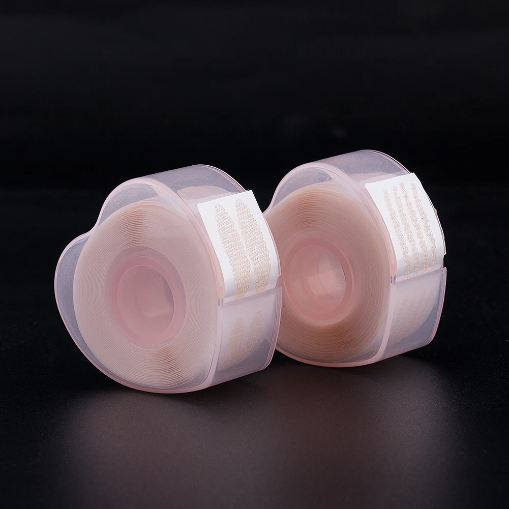 100 шт./лот в форме сердца, розовый цвет, самоклеящиеся двухсторонние наклейки для век, высококачественные волоконные наклейки для век, лента для век