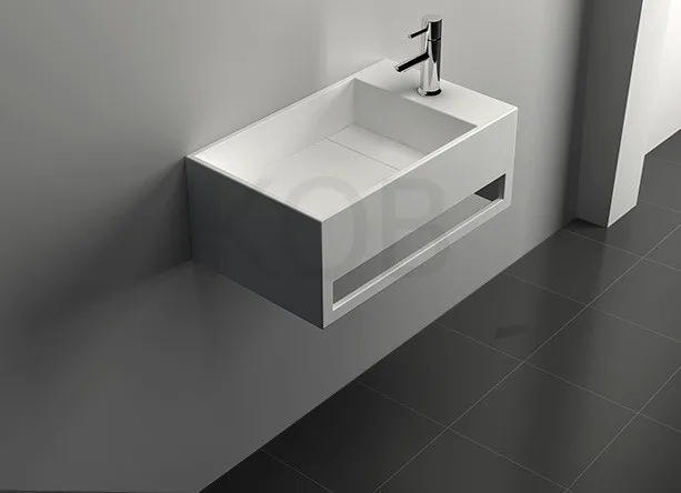 500 mm Hotel use above mount vanity bathroom sink, white matte fancy sink