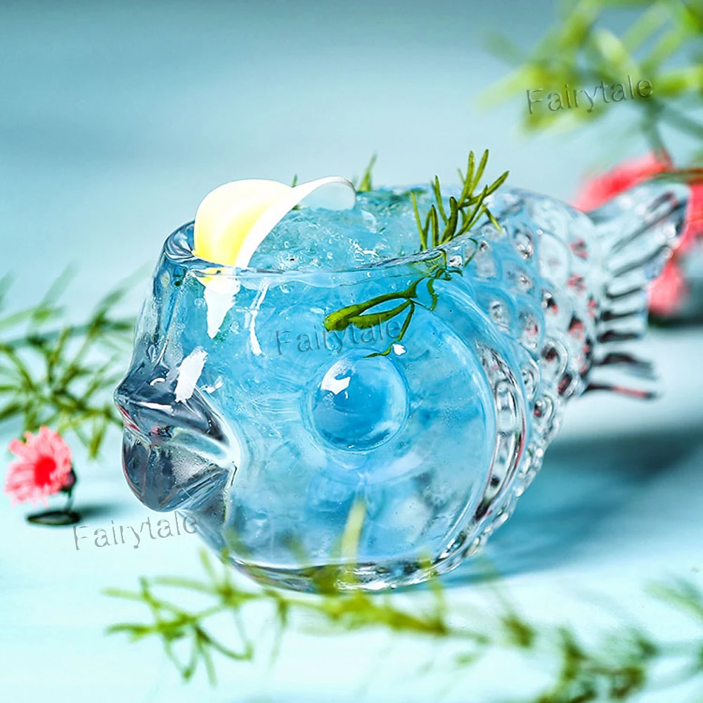 
Fancy Bar Glass Ware Fish Shaped Personalize Cocktail Glass 