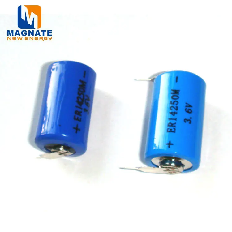 Best Selling 1/2AA 1Ah ER14250 Li-SOCl2 Cylindrical Battery 3.6V