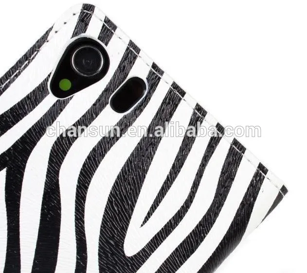 мода дизайн zebra печати новый кожаный чехол телефона для sony xperia z1 l39h