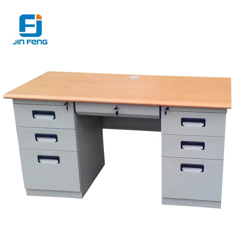 Office Table on Sale Cheap Metal Iron Office Furniture Modern School Library Table for Laptops Office Desks Epoxy Powder Coating
