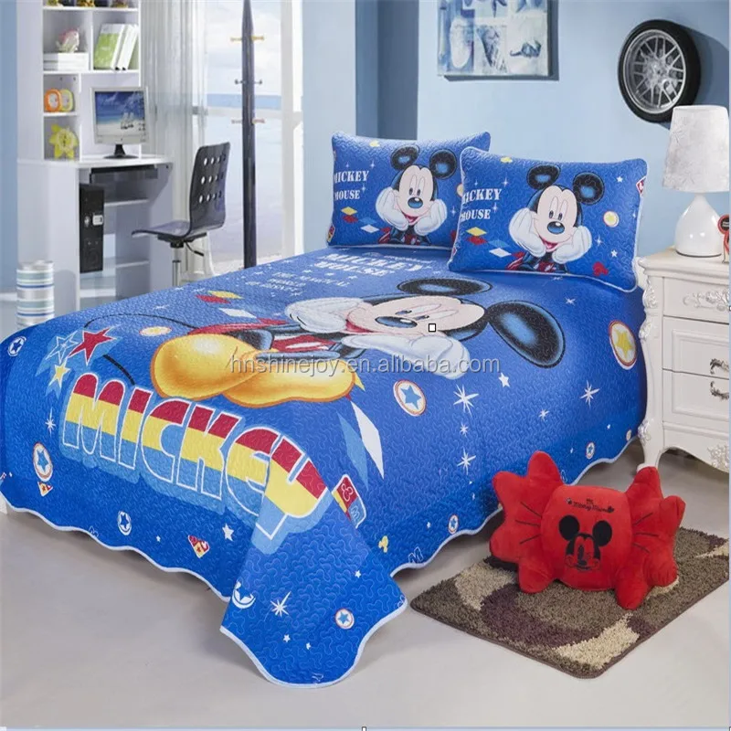 
Multicolor 100gsm 100% polyester cartoon character Twin 3pcs children quilt 3D printed kids bedspread 