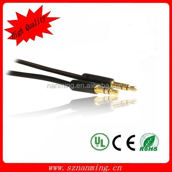 Горячая распродажа 3.5 мм между мужчинами аудио AUX кабель - черный + золотой