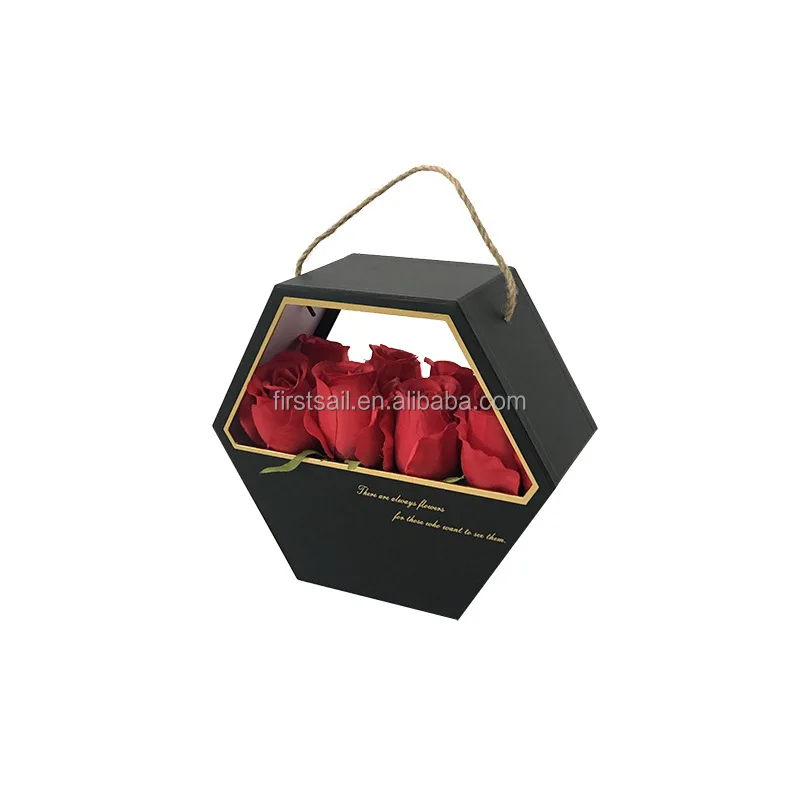 valentines day gifts flower head preserved fresh flower delivery boxes/long stem roses box