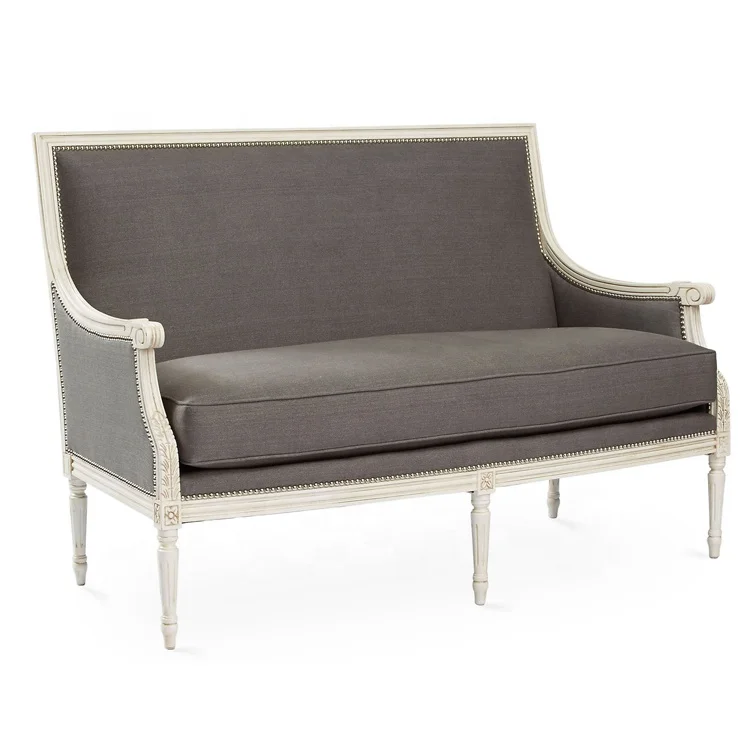 
Home Fabric Wooden Frame Design Modern Antique 2 Seater European Style Living Room Sofa 