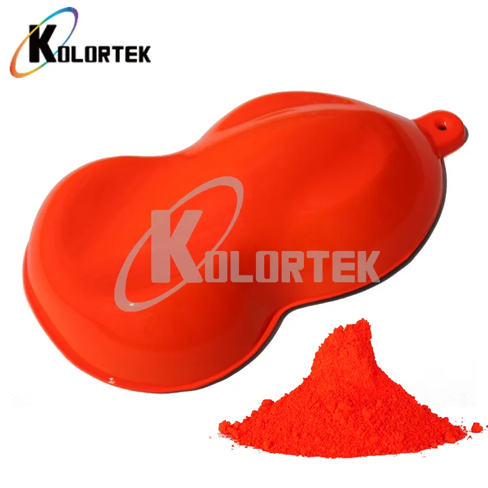 Bright neon yellow car paint pigment. fluorescent pigment neon car paint colors factory