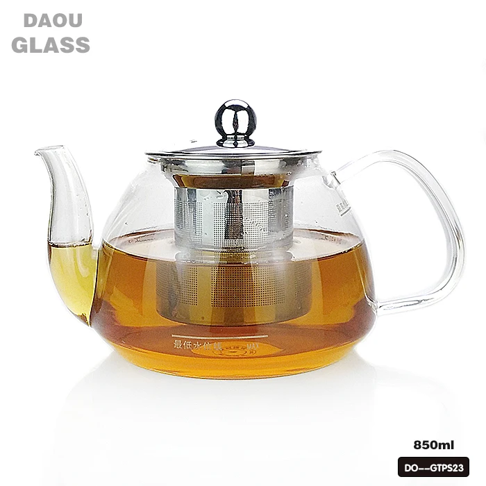 600ml Borosilicate Glass Teapot with stainless steel strainer for loose leaf tea flower tea
