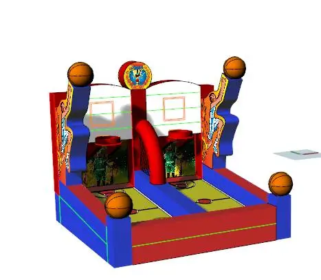 
2019 New design kids playground or outdoor indoor backyard inflatable basketball bounce game 