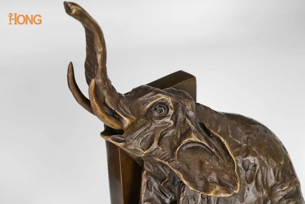 AL-142 & AL-143 слонов книгодержатель для бронзовая скульптура из латуни ремесла