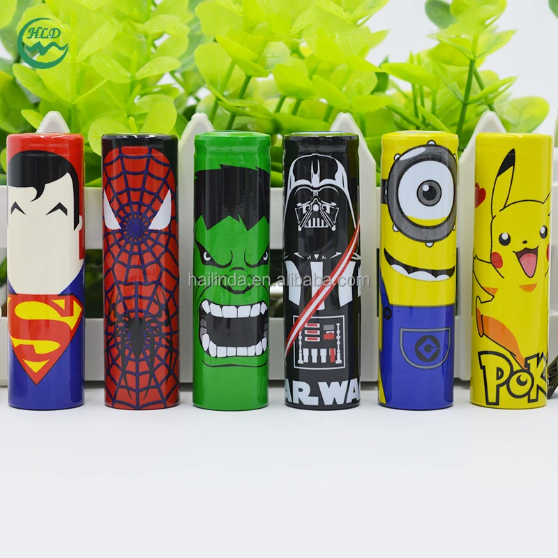 
Wholesale vape Superhero skin wraps for e cigarette 18650 battery case 
