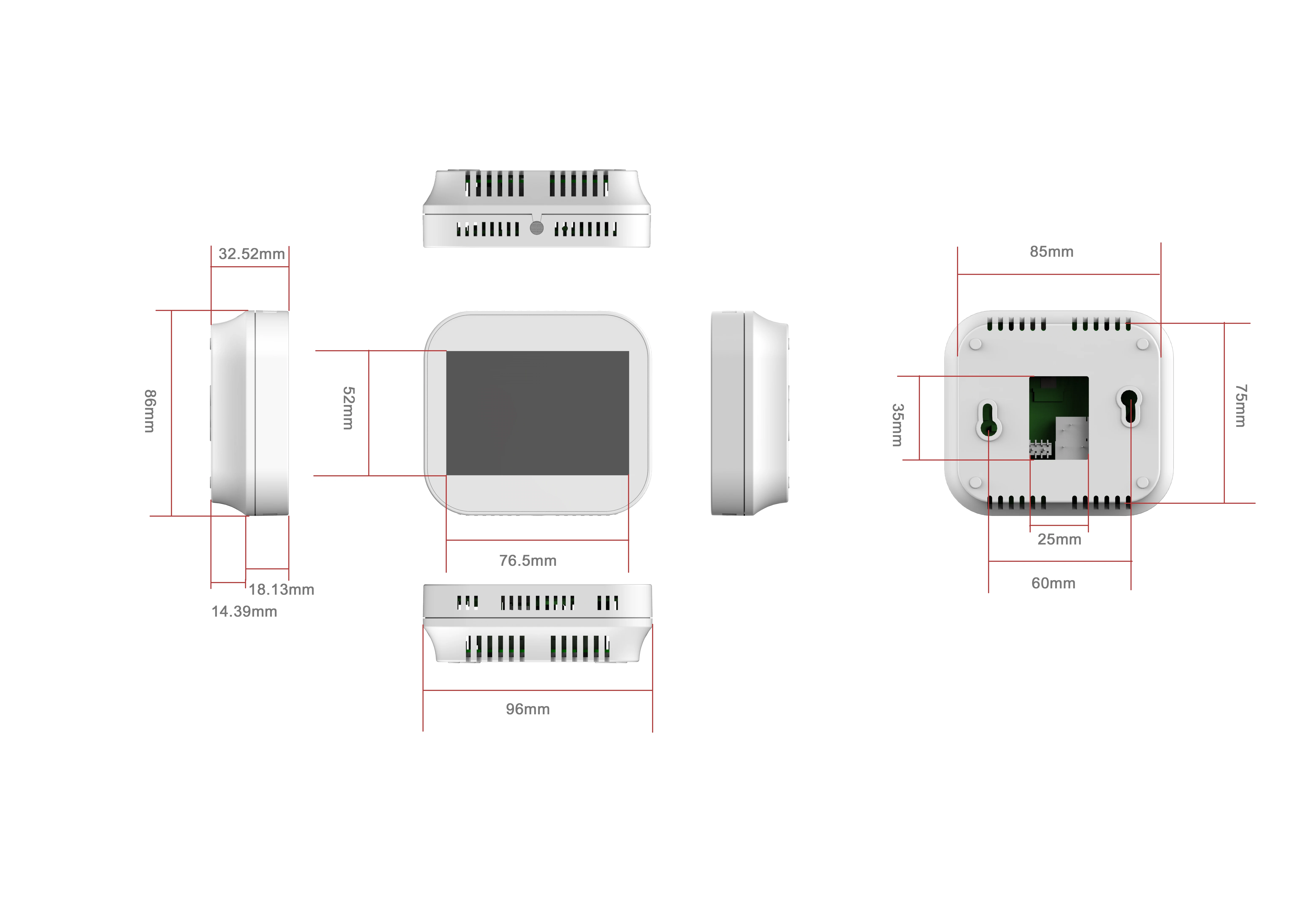 Modbus RS485 -  3H/2C, Gas / Electric / Heat Pump / Fossil Fuel /Conventional    (White colour)