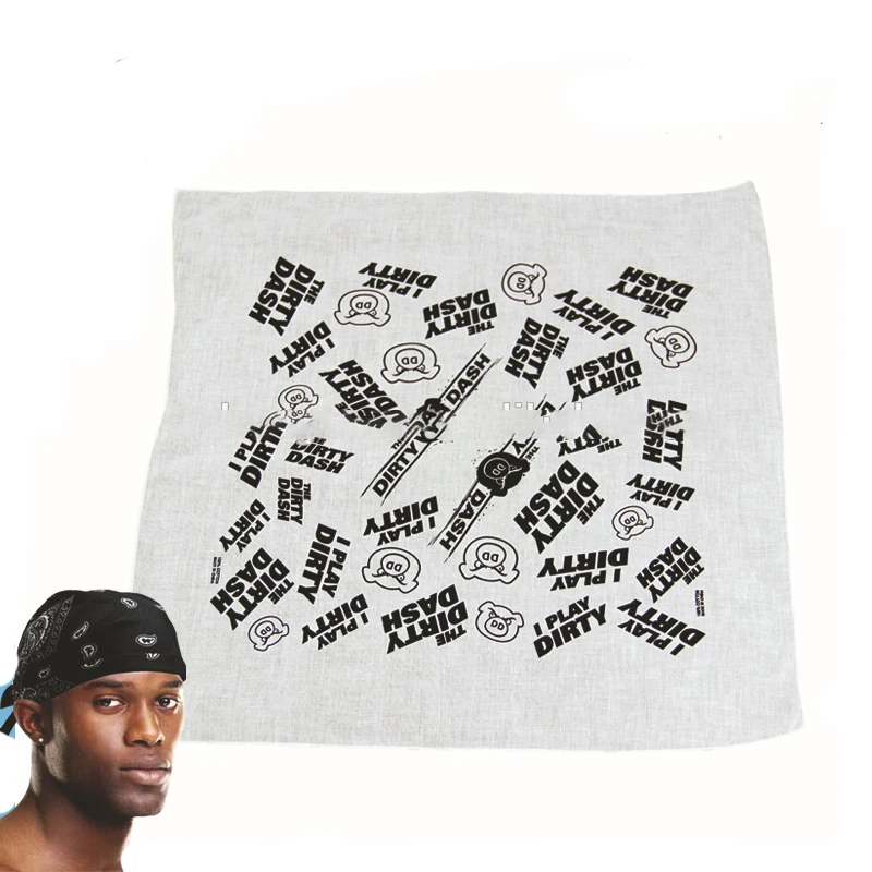 Оптовая продажа, дешевая квадратная хлопковая Бандана с разноцветным принтом на заказ