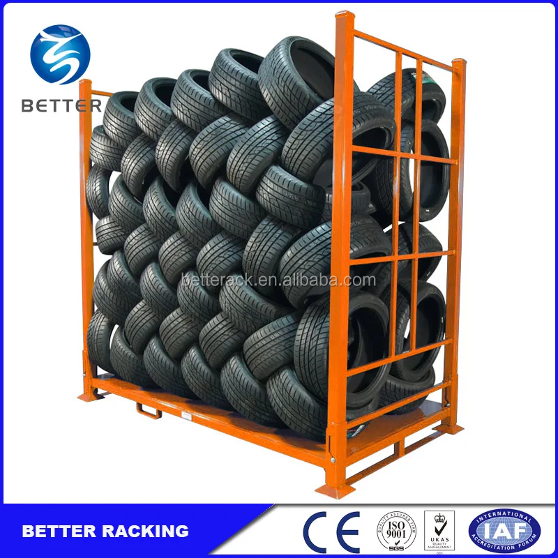 
 Оптовая цена от производителя, стальной автомобильный или Грузовой Поддон для шин, штабелируемый стеллаж для шин  