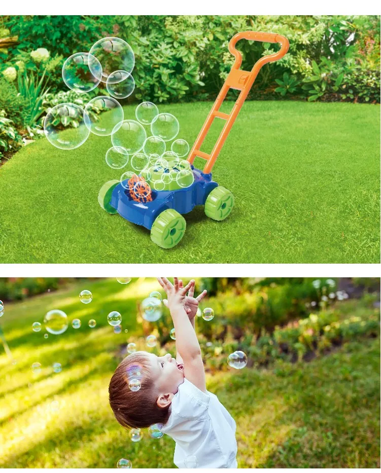 Outdoor games boys girls kids electronic bubble mower walker bubble blower blower bubbles lawn mower toys for toddlers