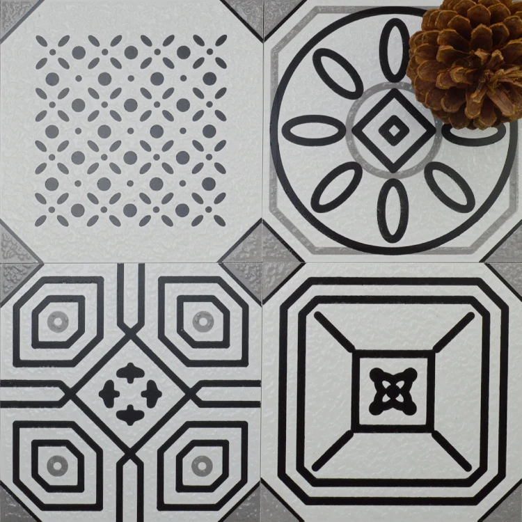 
200X200 Classic fashion art deco tile wall and floor black and white modern 3d house tile 