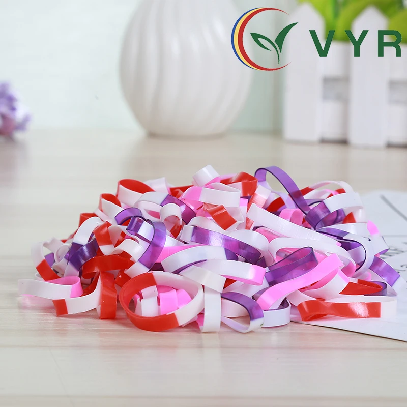 Индивидуальная и оптовая продажа самые популярные широкие резинки для волос из ТПУ 4044 двухцветные аксессуары модные детские