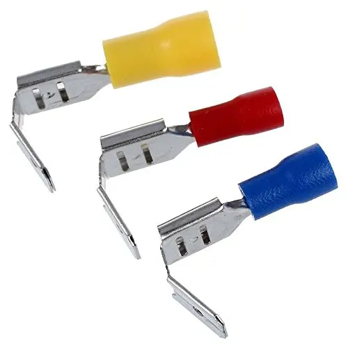 100PCS/Lot Piggy Back Spade Crimp Connector Terminal 40Red+50Blue+10Yellow V7K2