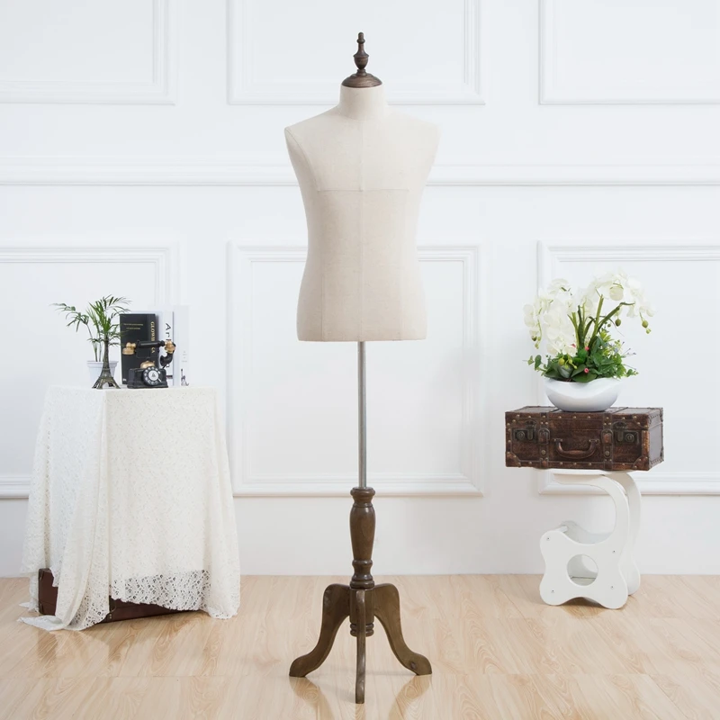 Hot Sale  Upper Body Dress Form Mannequin Male Fabric Wrapped Mannequin for Business Suit Display