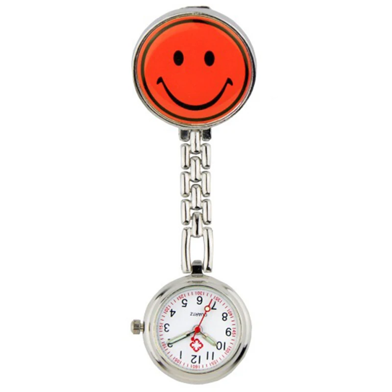 
New Smile Portable Nurse Watch with Safety Brooch Pin Hanging Pocket Nurse Fob Watch Relog Luminous Hands Glow in Dark 
