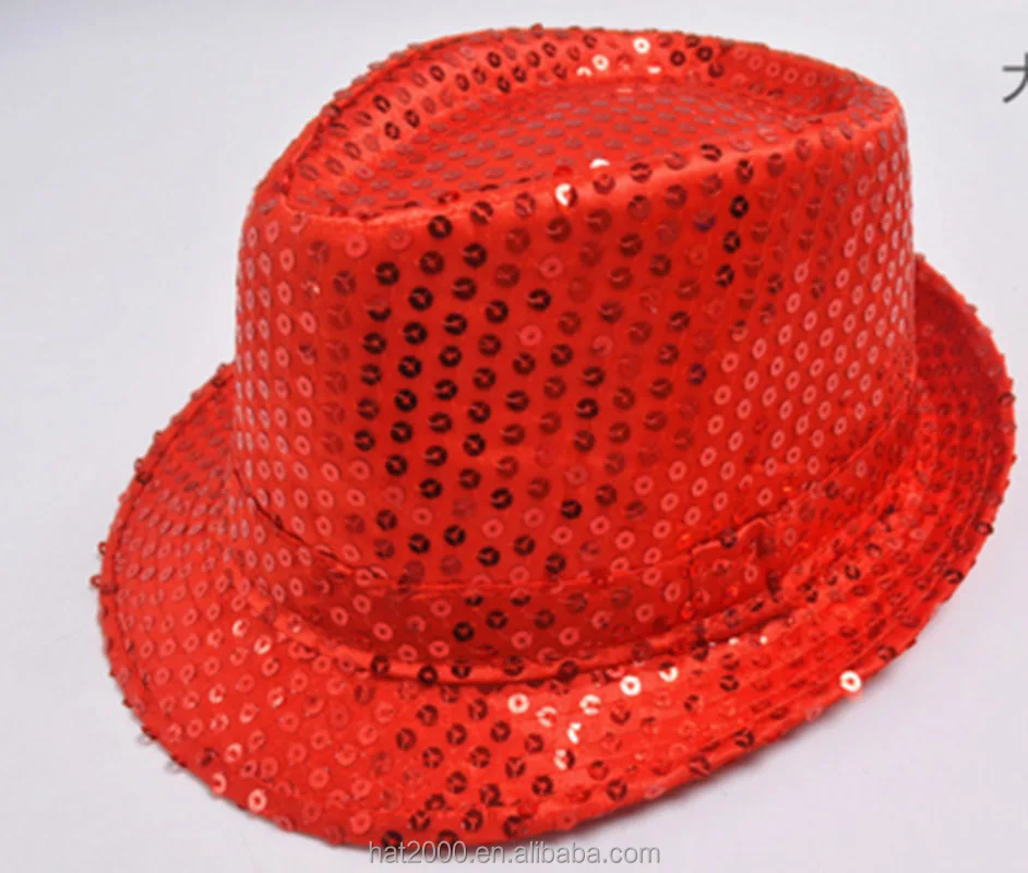 Newest Design Women Christmas Halloween Party Light-up Toys Fashion Jazz hat led Sequin hats