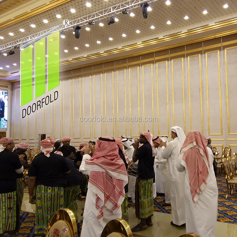 Fireproof partition wall for mosque room divider folding partition for muslim prayer folding room partition