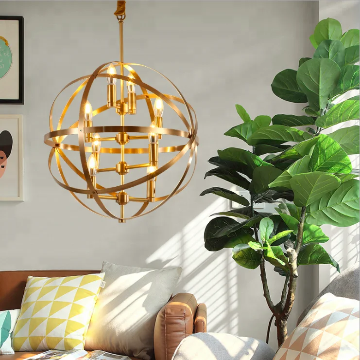 
European Classic Home decorative Round copper pendant hanging light 