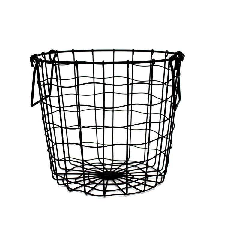 Large Round Wire Decorative Storage bin laundry baskets with handle