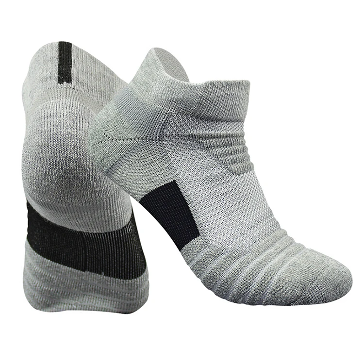 Lrtou Custom Low Cut Cotton Mens Athletic Thermal Sox Sport Cushion Running Half Terry Boat Ankle Towel Socks For Men