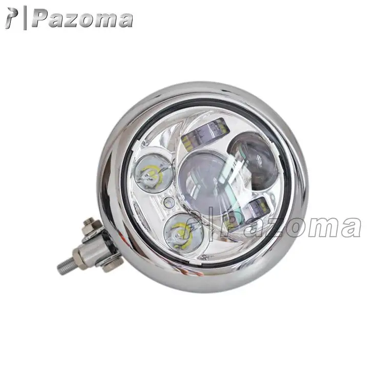 New Universal Motorcycle E-marked LED Projector Headlight For Harley Bobber Chopper Cafe Racer