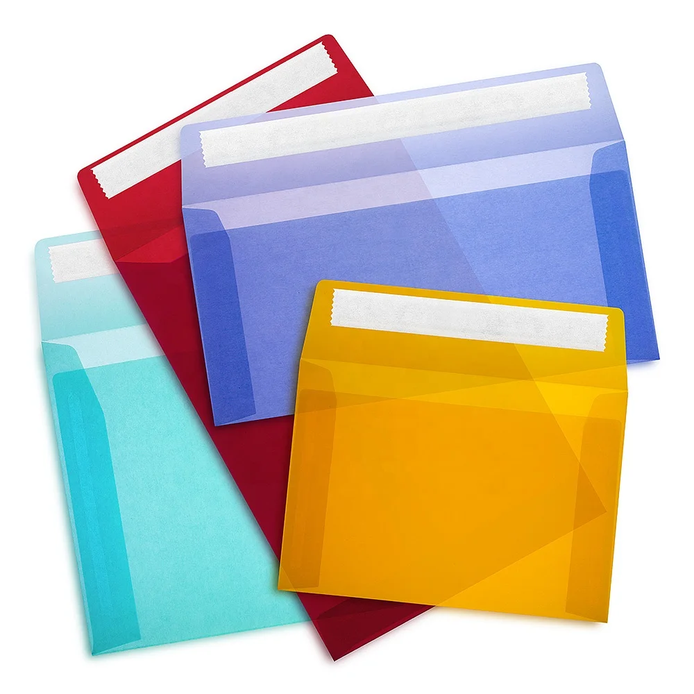 Customized colorful peel&seal glassine paper envelopes